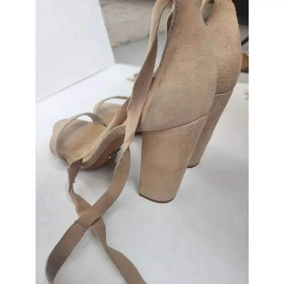 Schutz Suede Strappy Block Heels Tan size 9.5. - Picture 6 of 9